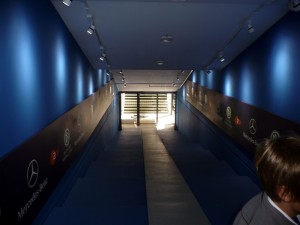 Spielertunnel in der Veltins-Arena