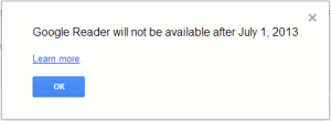 Google Reader going down