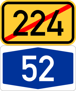 Ende B224 / Anfang A52