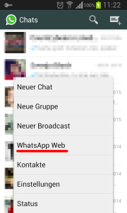 WhatsApp Smartphone Menü